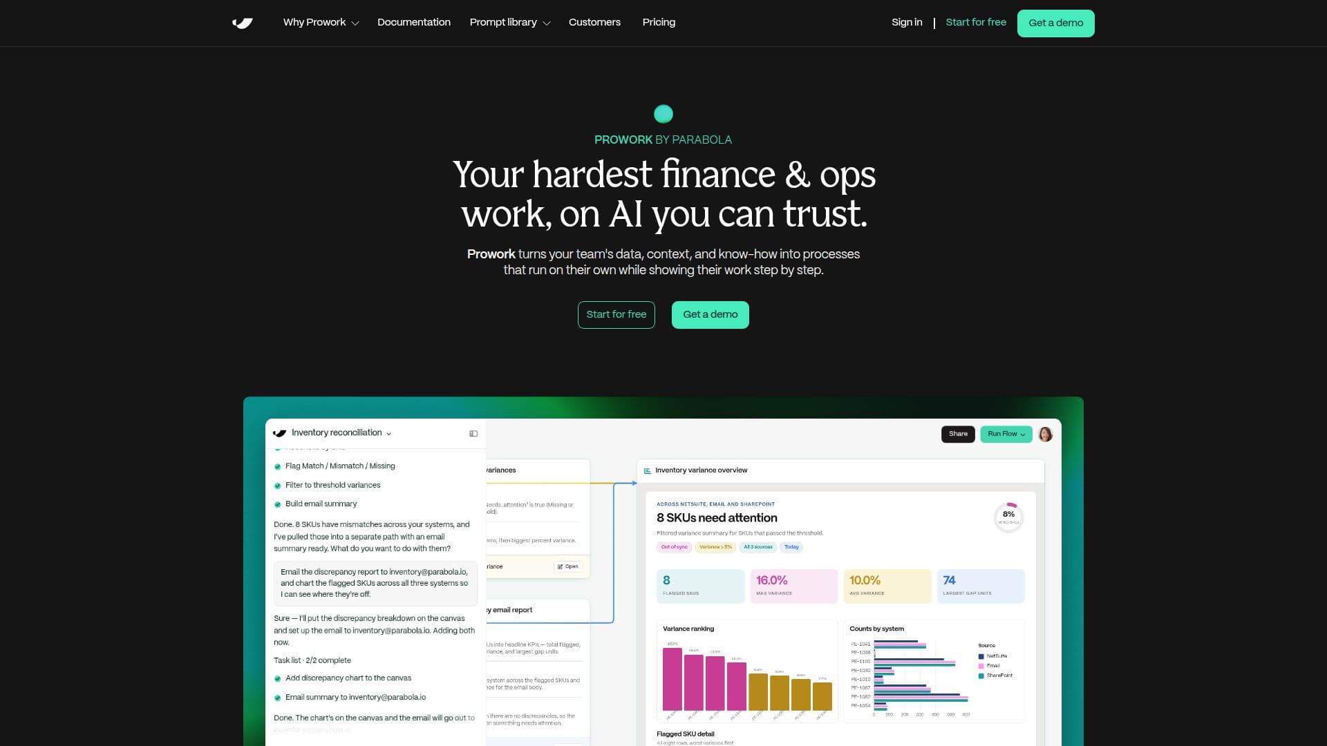 Parabola AI Agent Platform screenshot