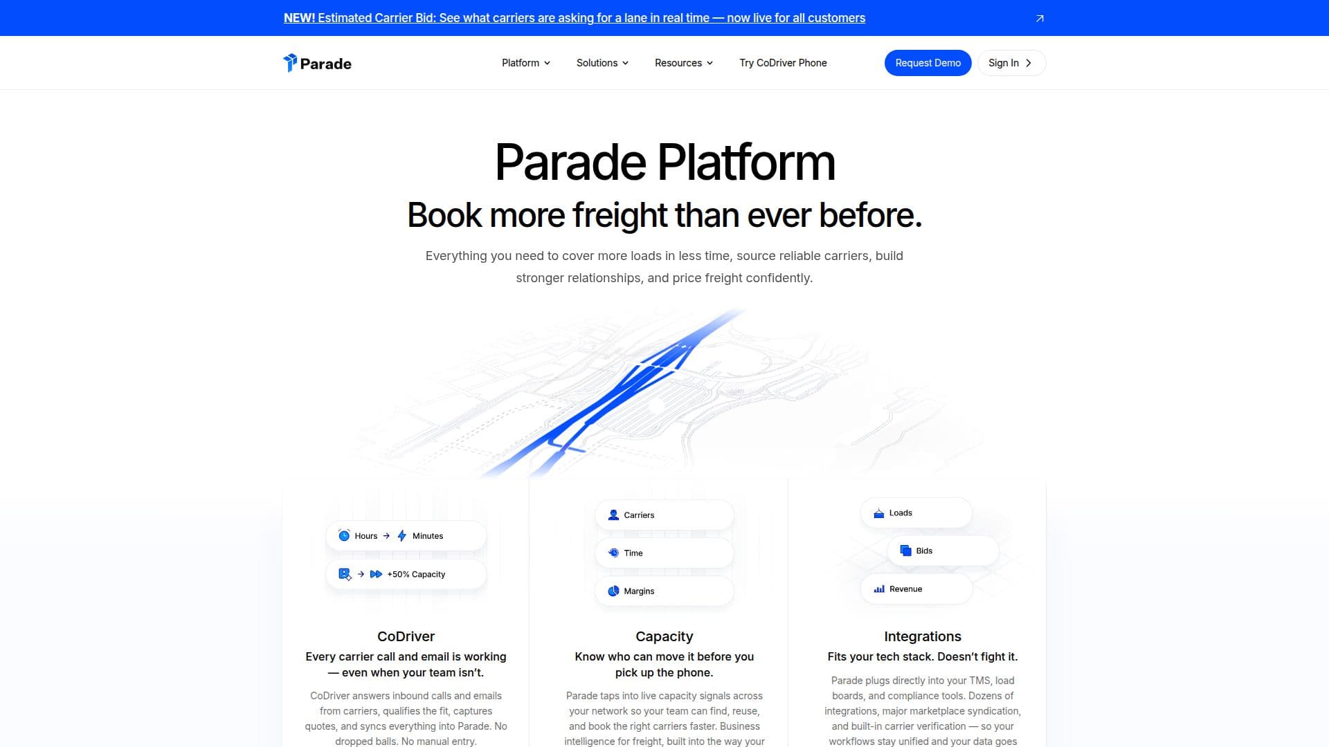 Parade — Gestion de la Capacité pour les Courtiers en Fret screenshot