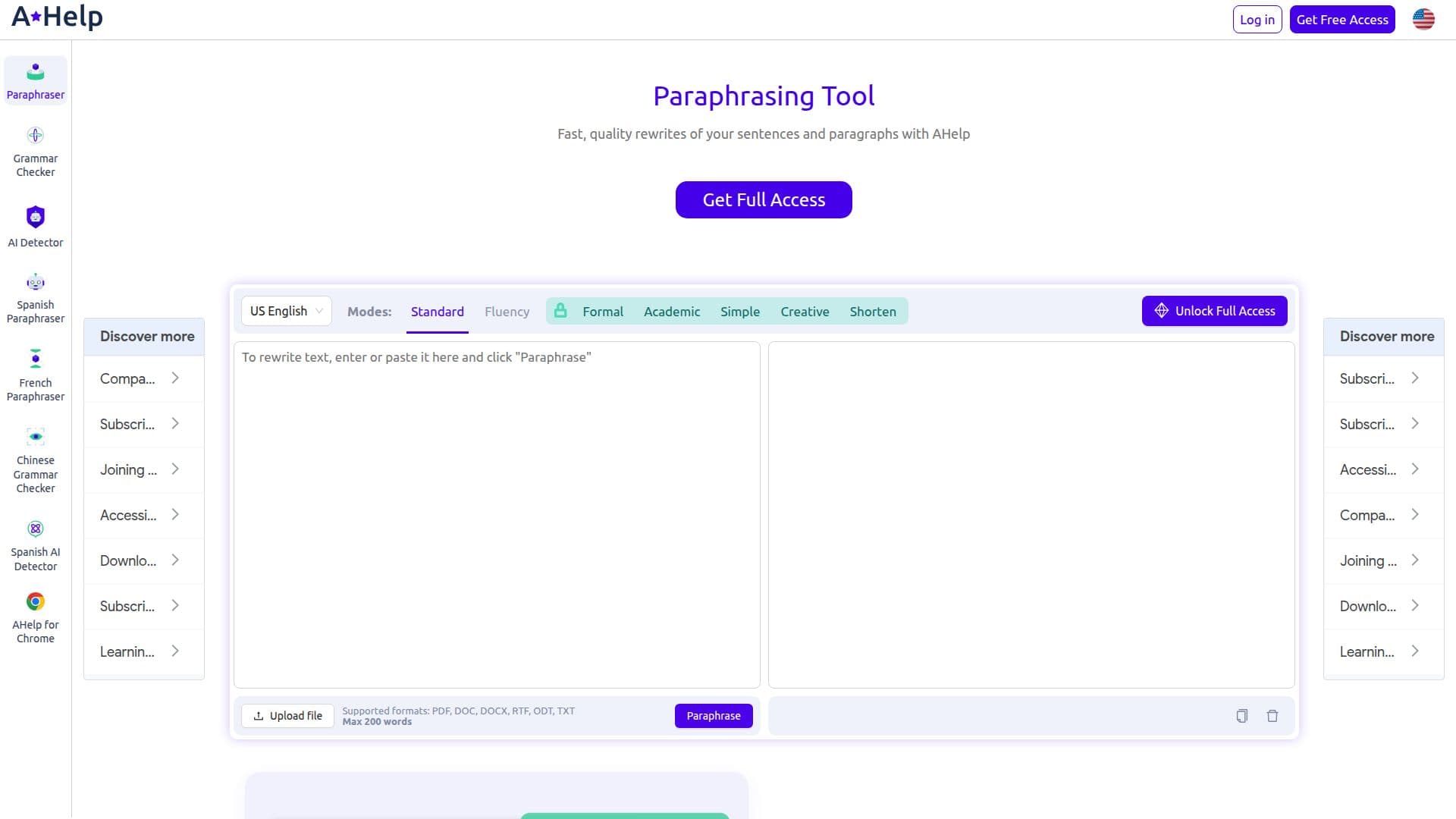 AHelp Paraphraser screenshot