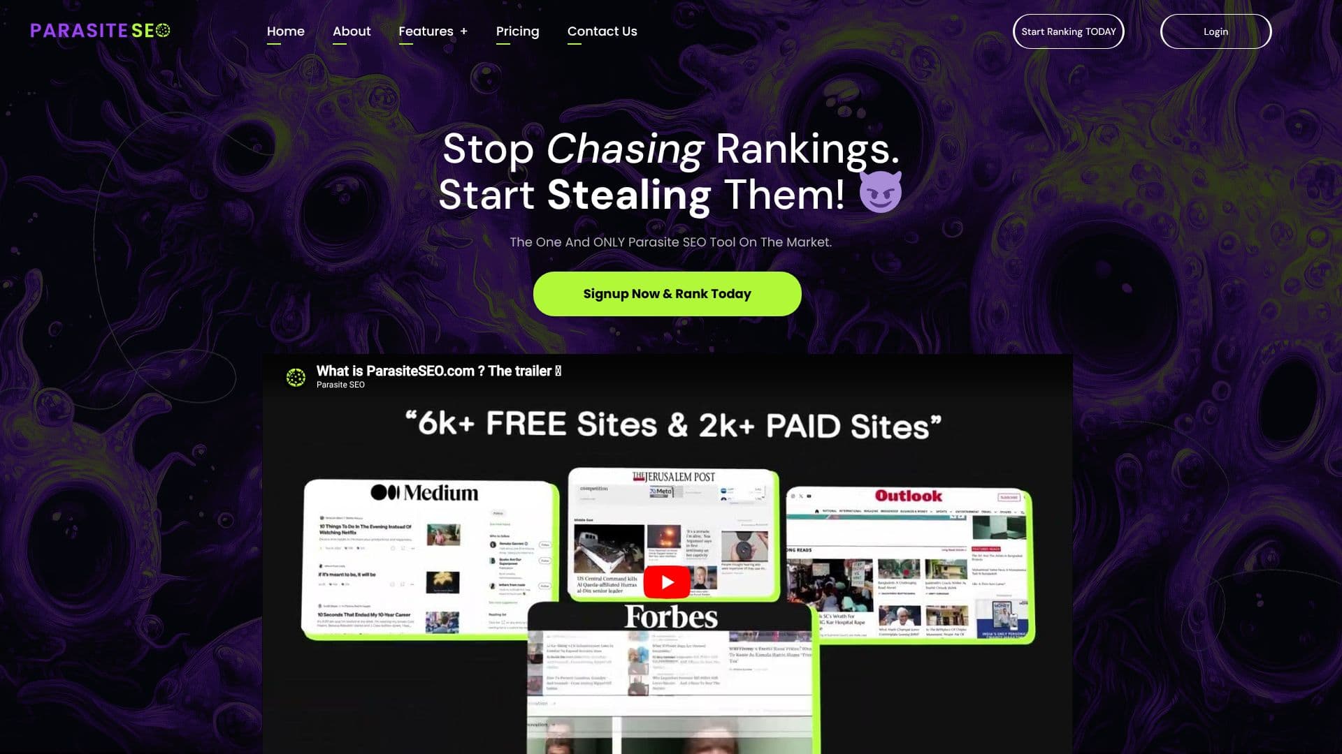 Скриншот ParasiteSEO.Com AI Tool