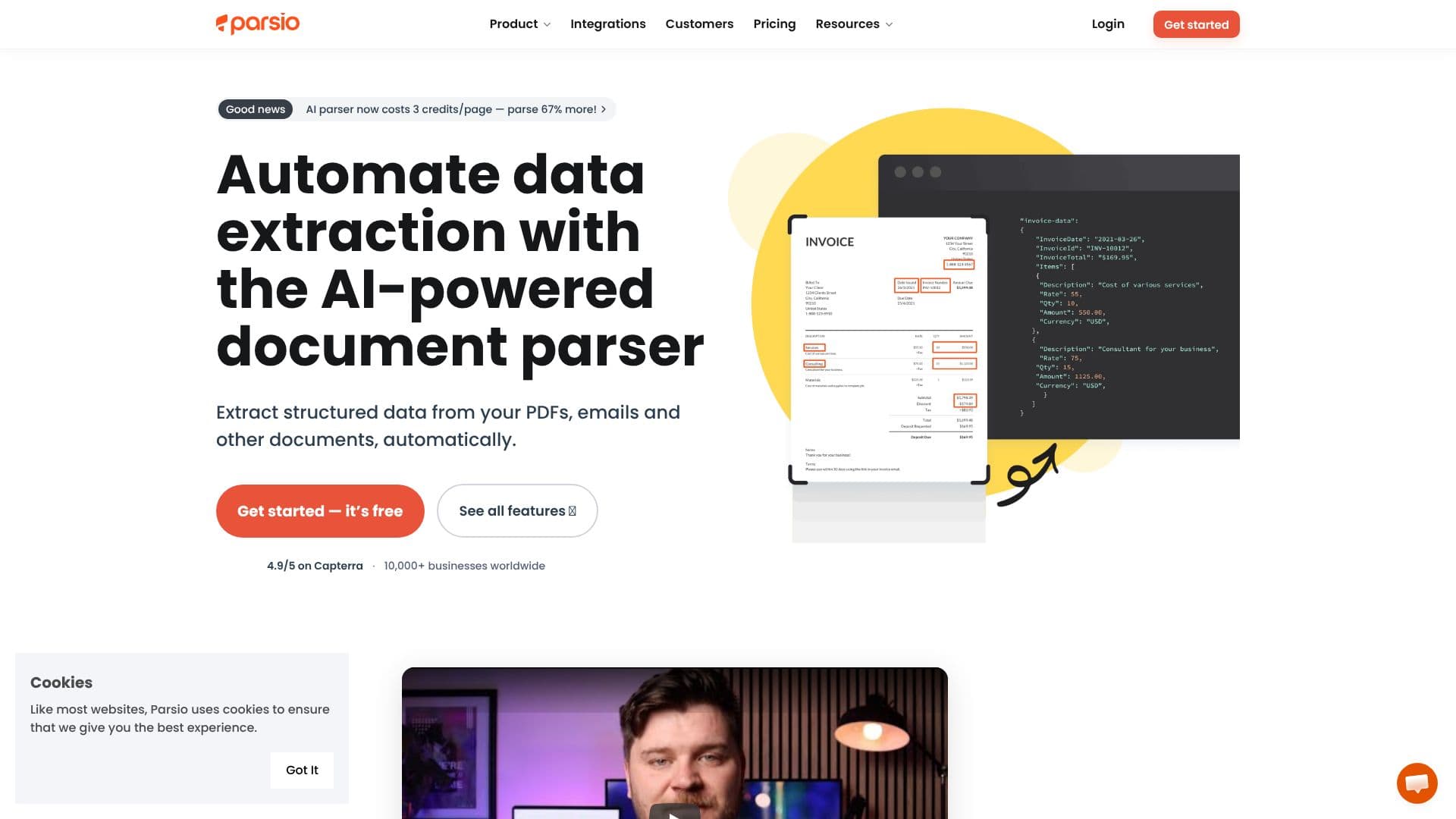 Parsio screenshot