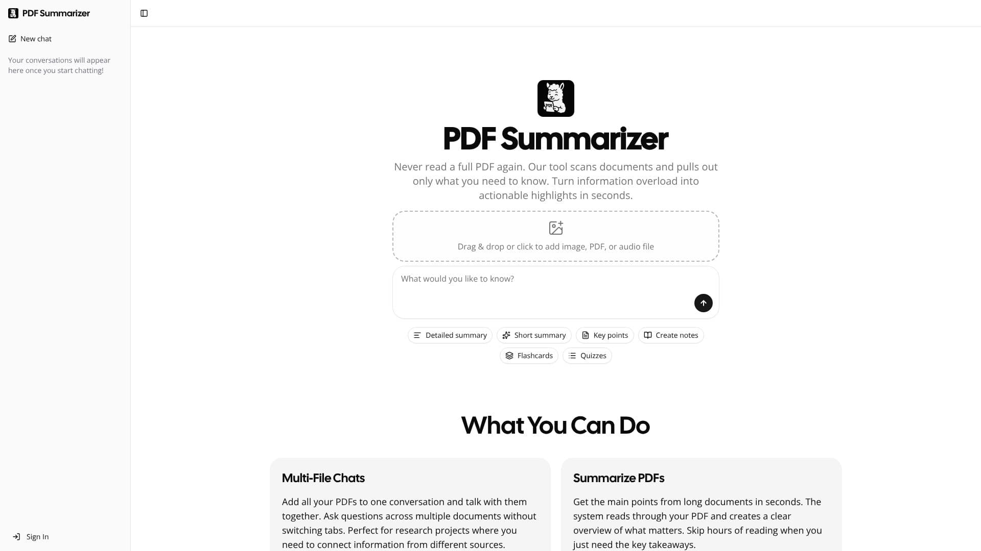 Screenshot von PDF-Zusammenfasser