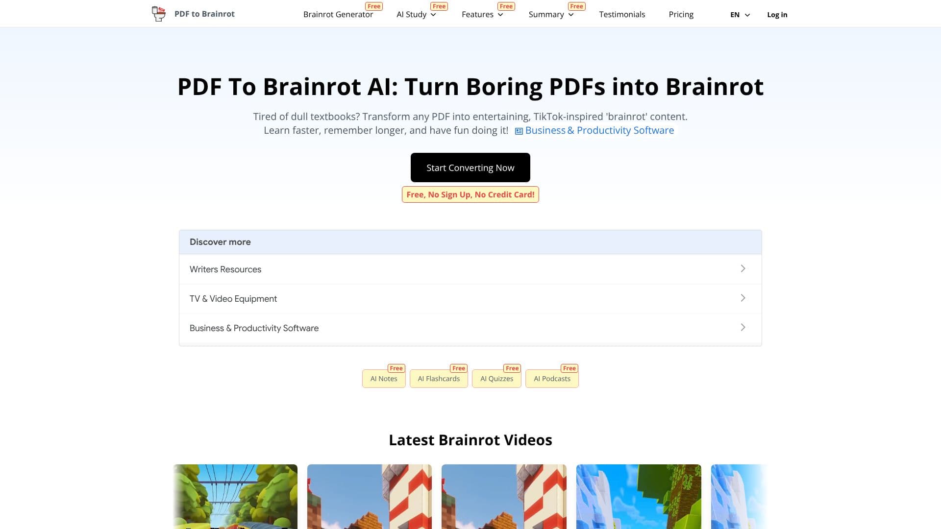 Captura de tela do PDF To Brainrot AI