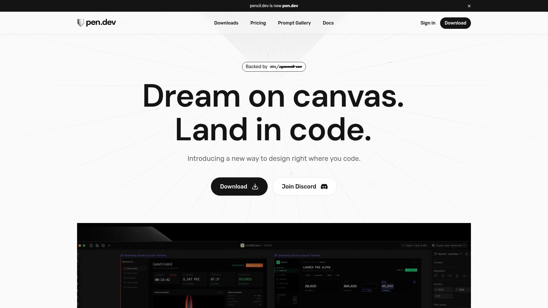 Pencil - Concevoir sur Canvas, Atterrir dans le Code screenshot