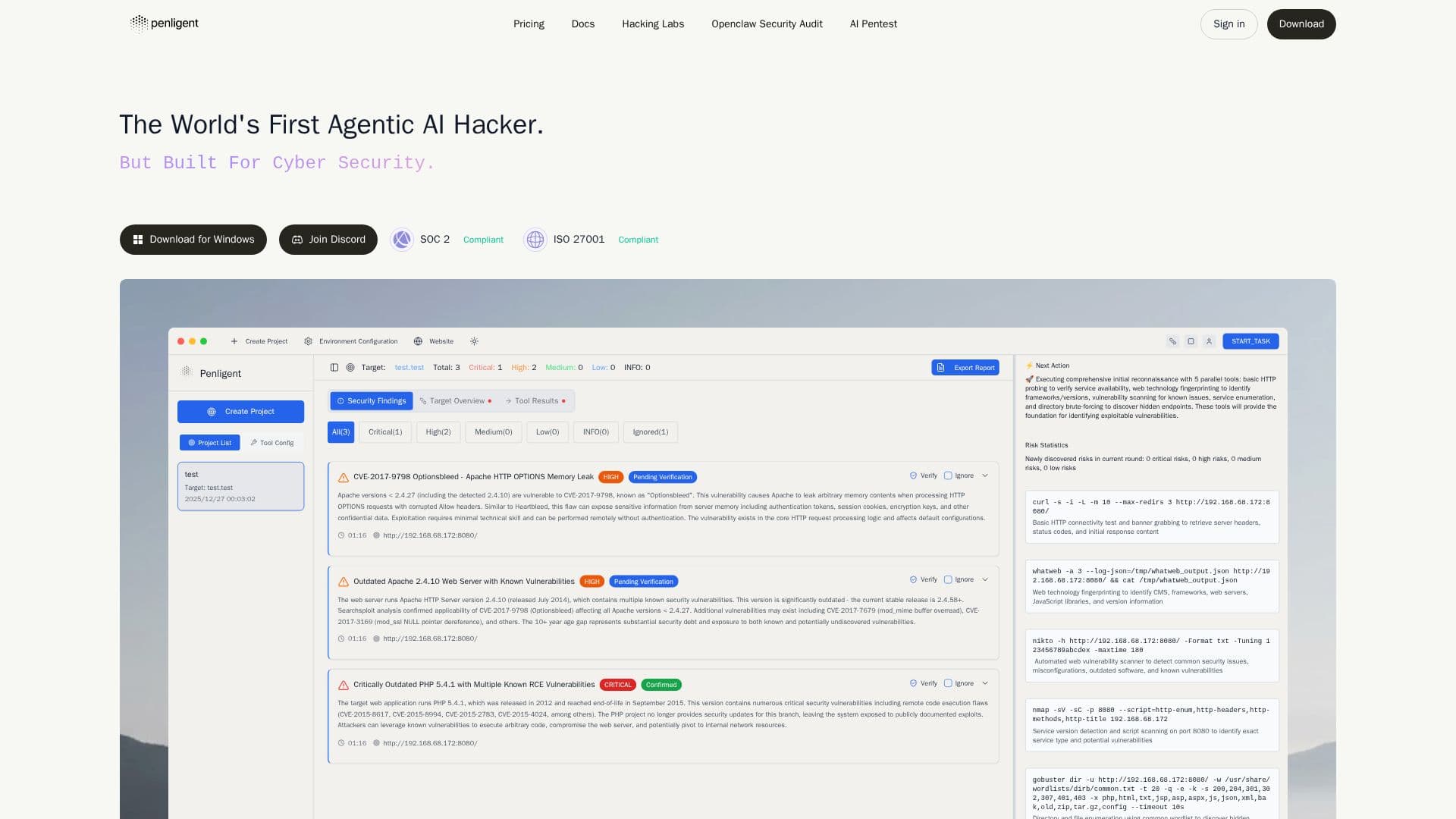 أداة اختبار الاختراق Penligent AI screenshot