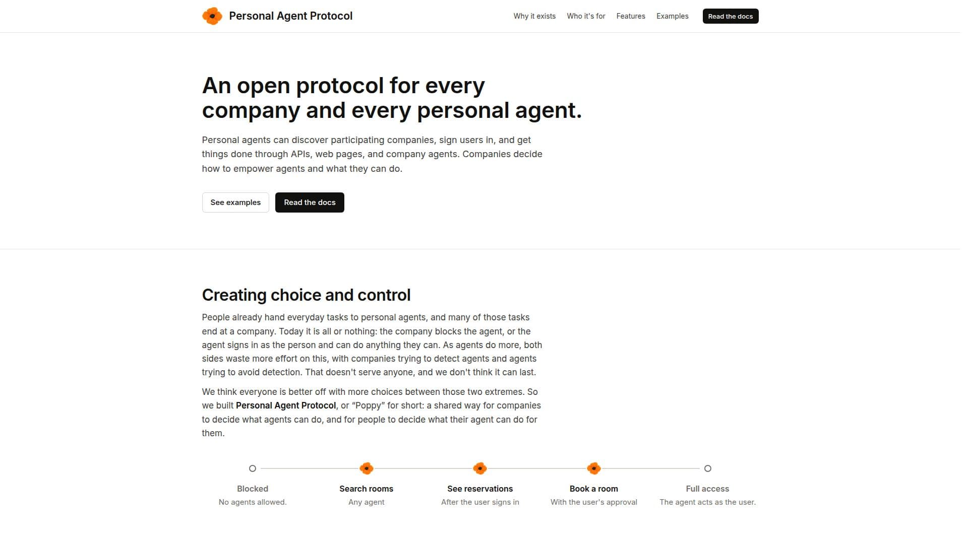 Screenshot von Personal Agent Protocol