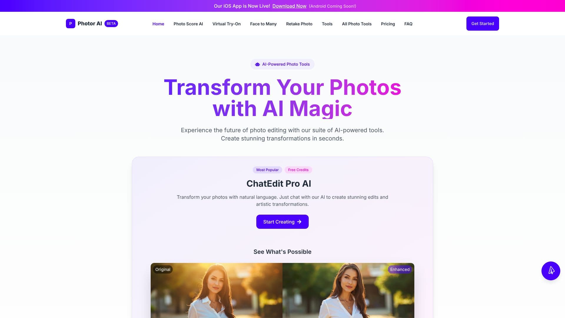 Captura de pantalla de Photor AI
