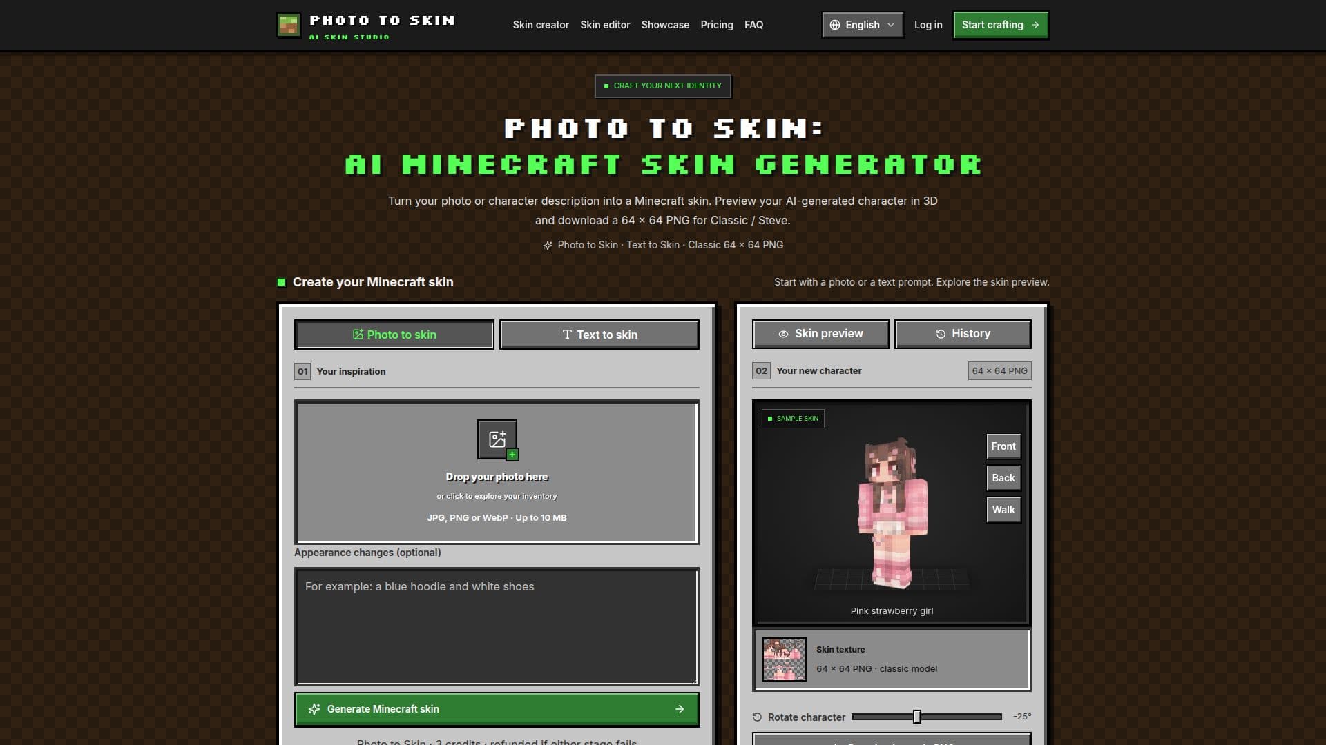 Capture d’écran de Photo to Skin