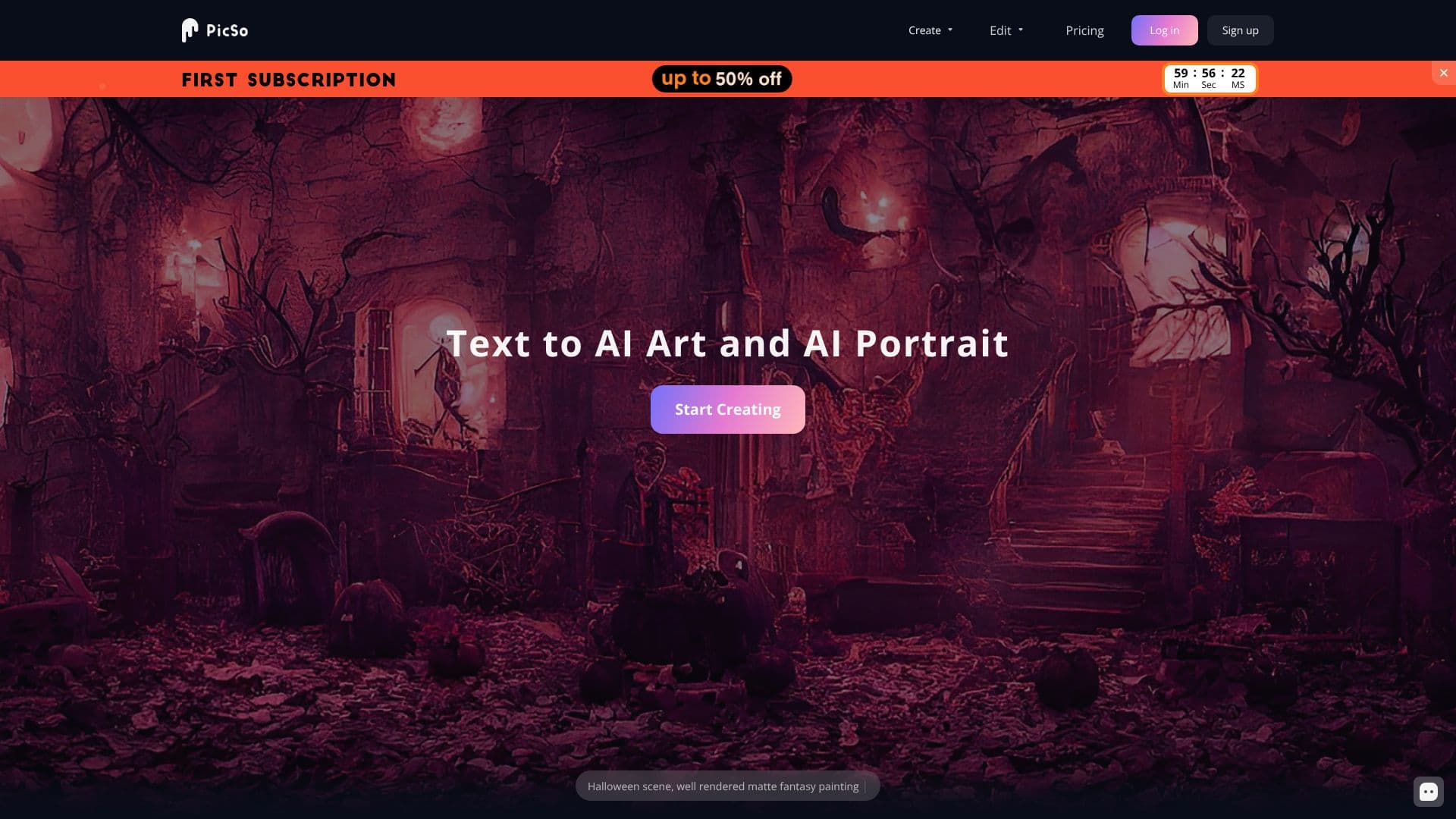 Tangkapan layar PicSo AI Art Generator