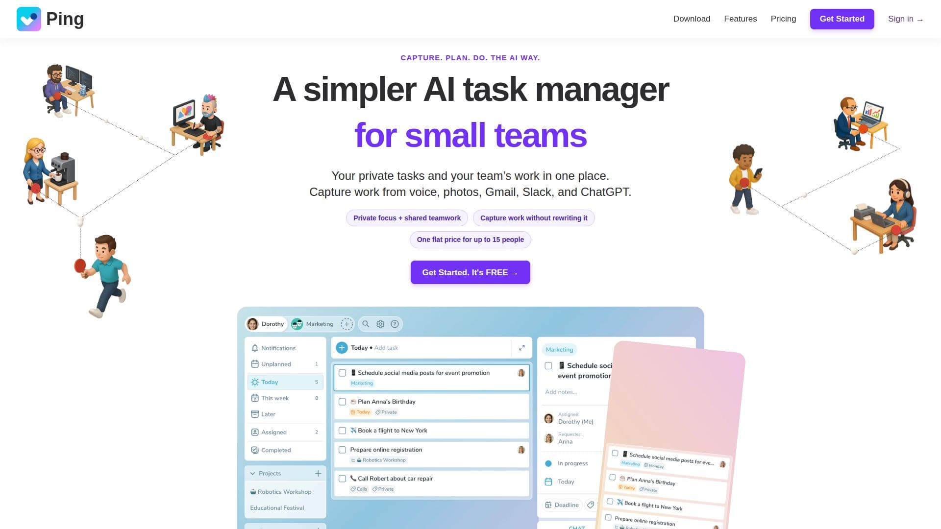 Ping Services: AI Task Manager screenshot