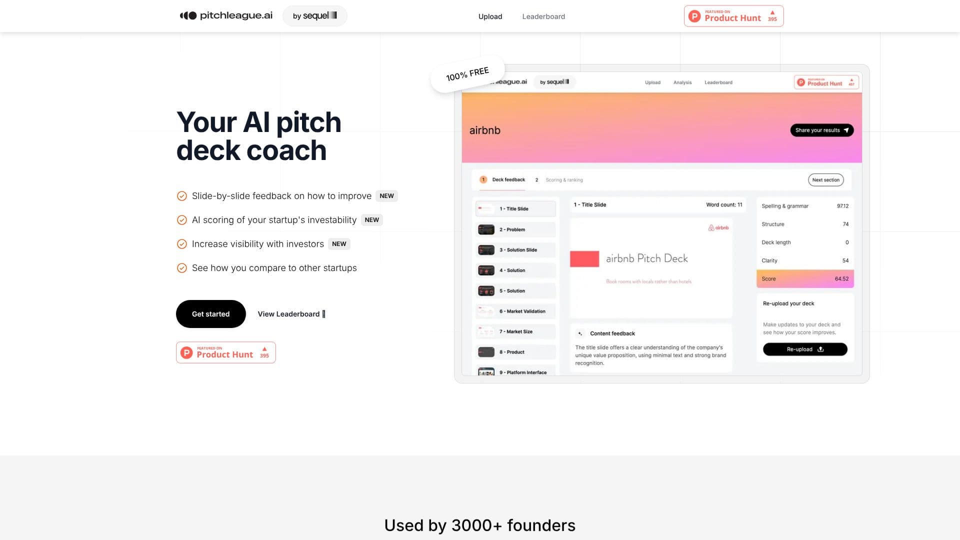 Screenshot von pitchleague.ai