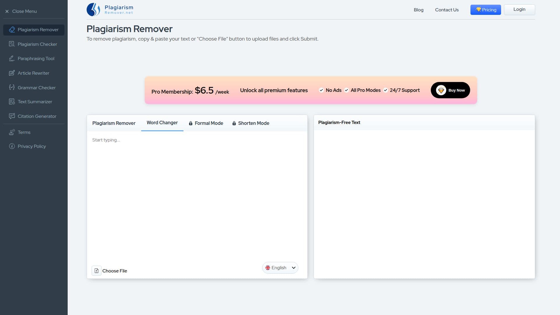 Capture d’écran de Plagiarism Remover