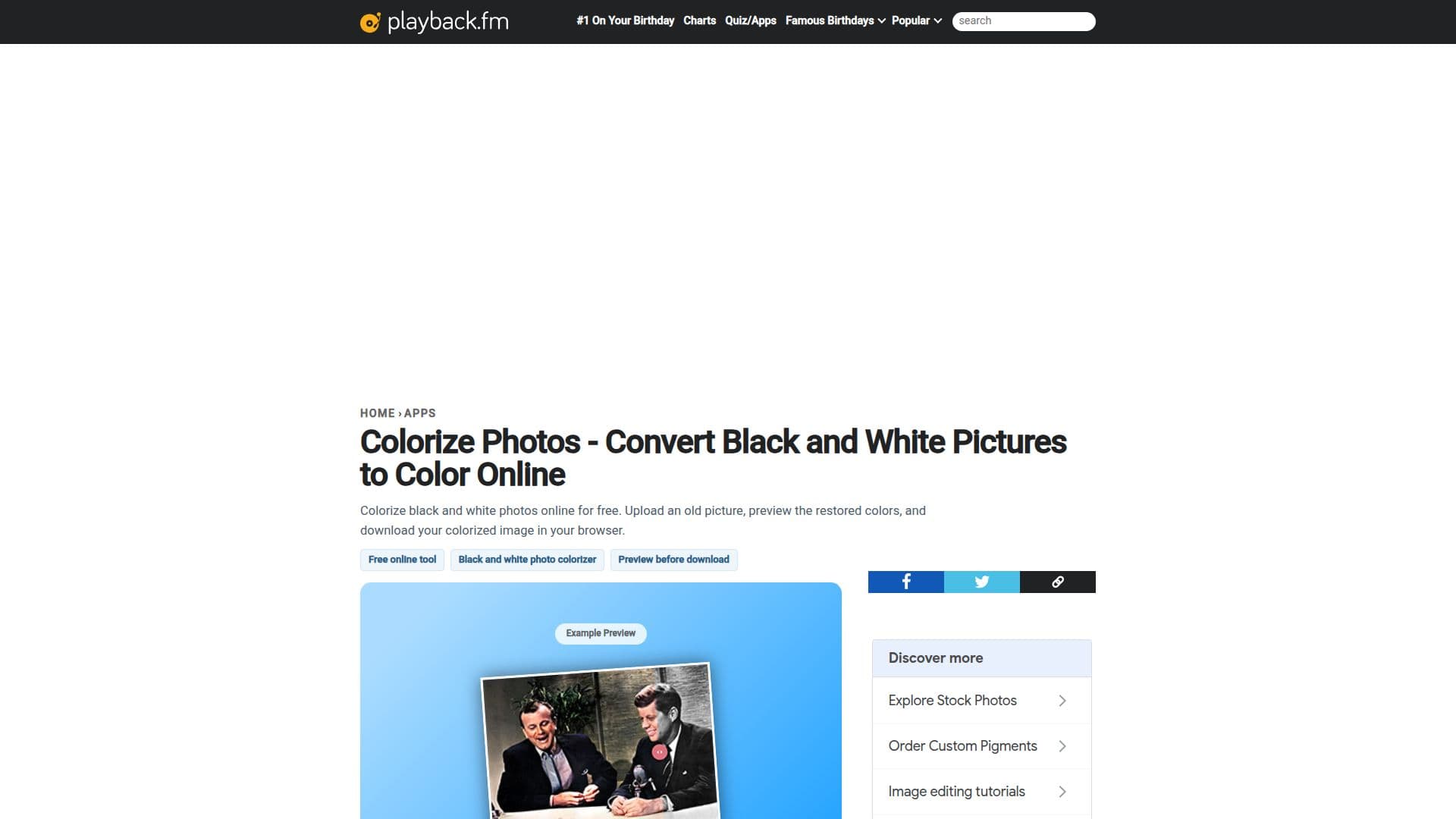 Playback.fm Colorizar Fotos screenshot