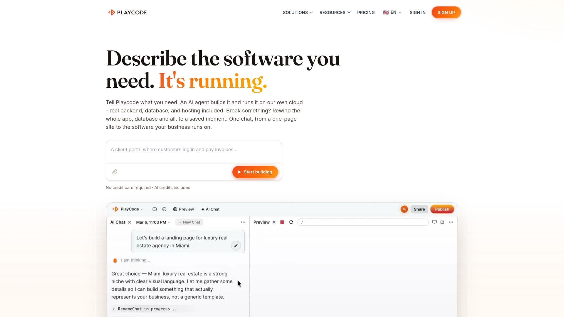 Playcode AI App Builder screenshot