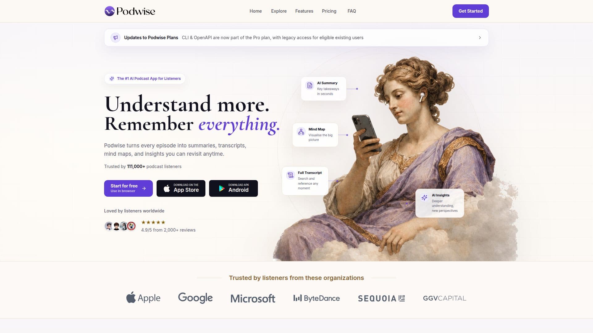 Podwise - AI Copilot for Podcast Listeners screenshot
