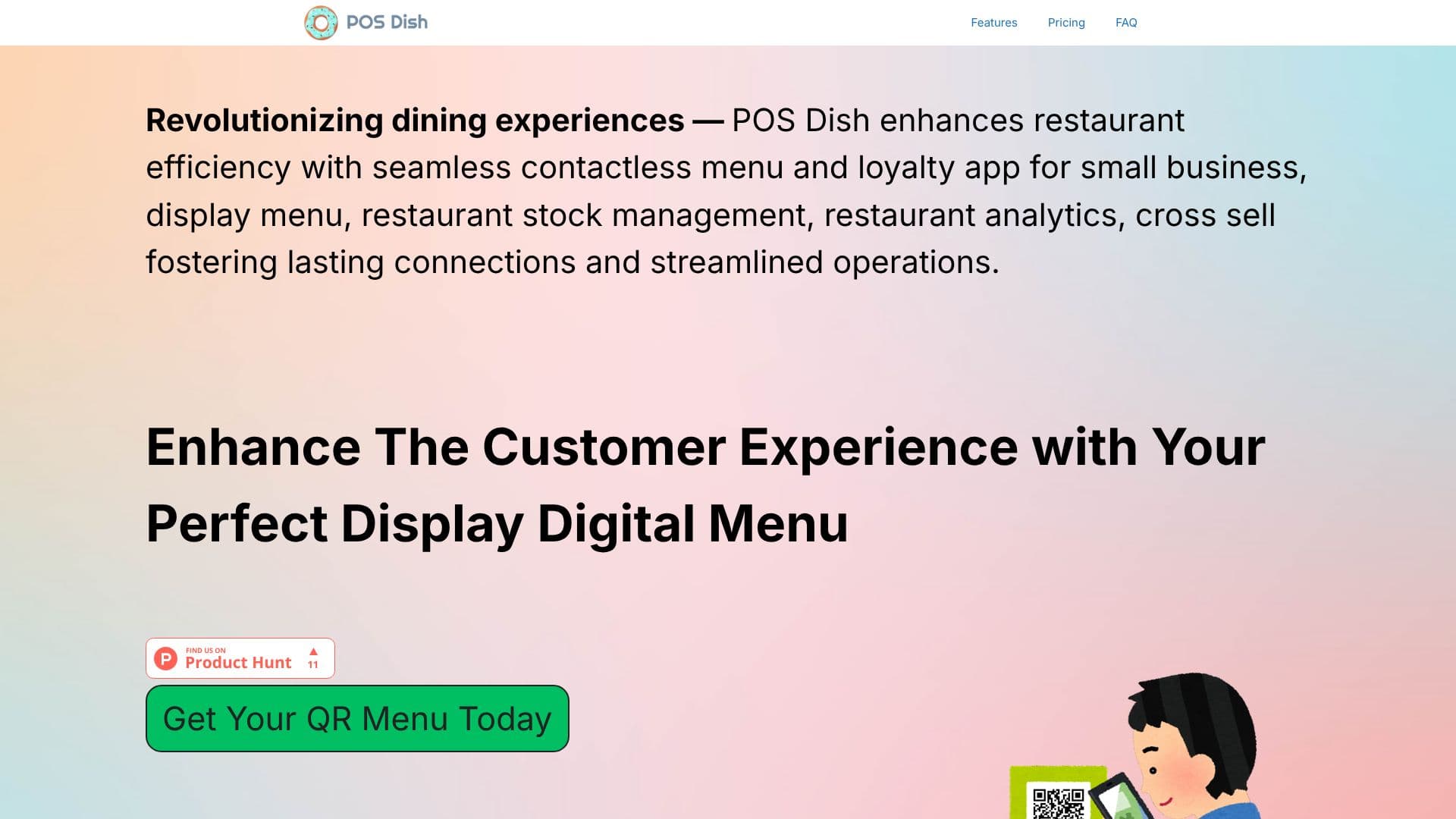 POS Dish 바코드 메뉴 스크린샷