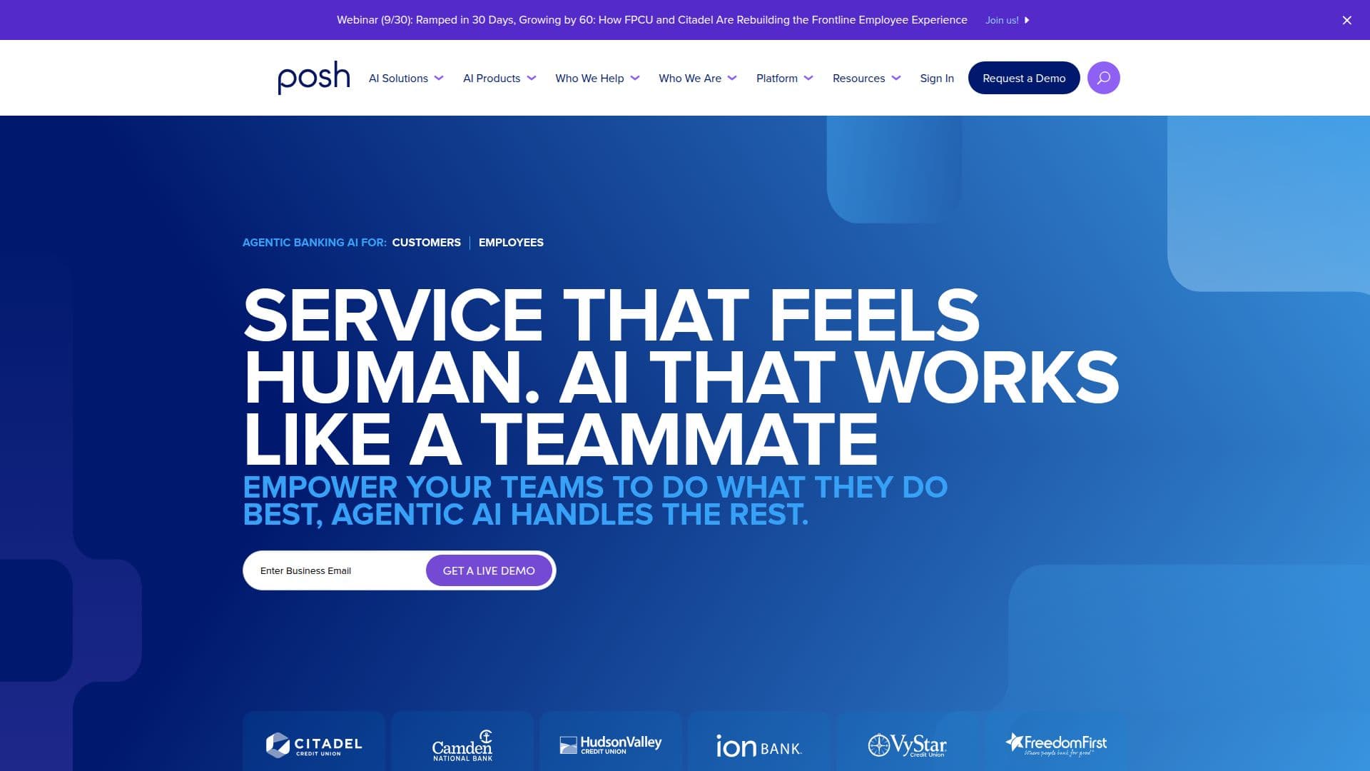 은행을 위한 Posh AI screenshot