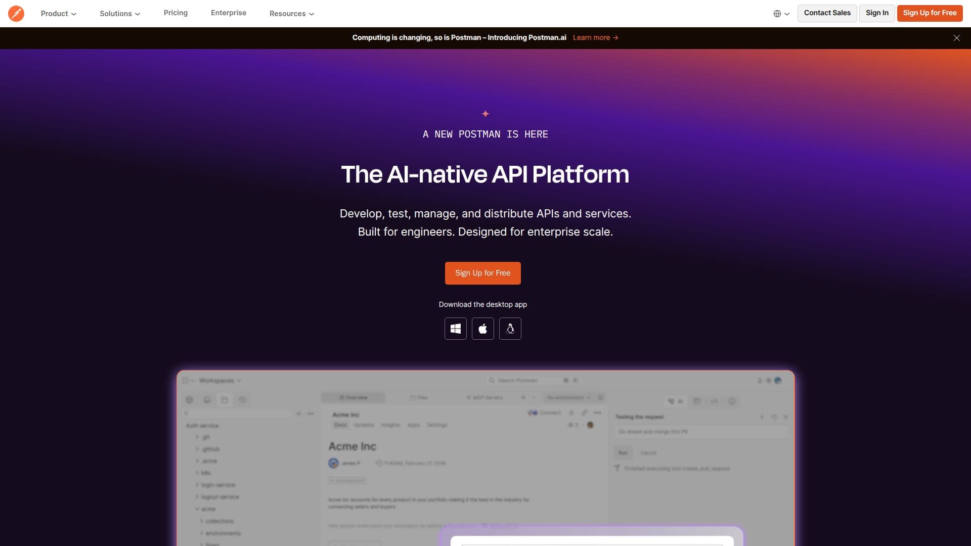 Скриншот Платформа API Postman