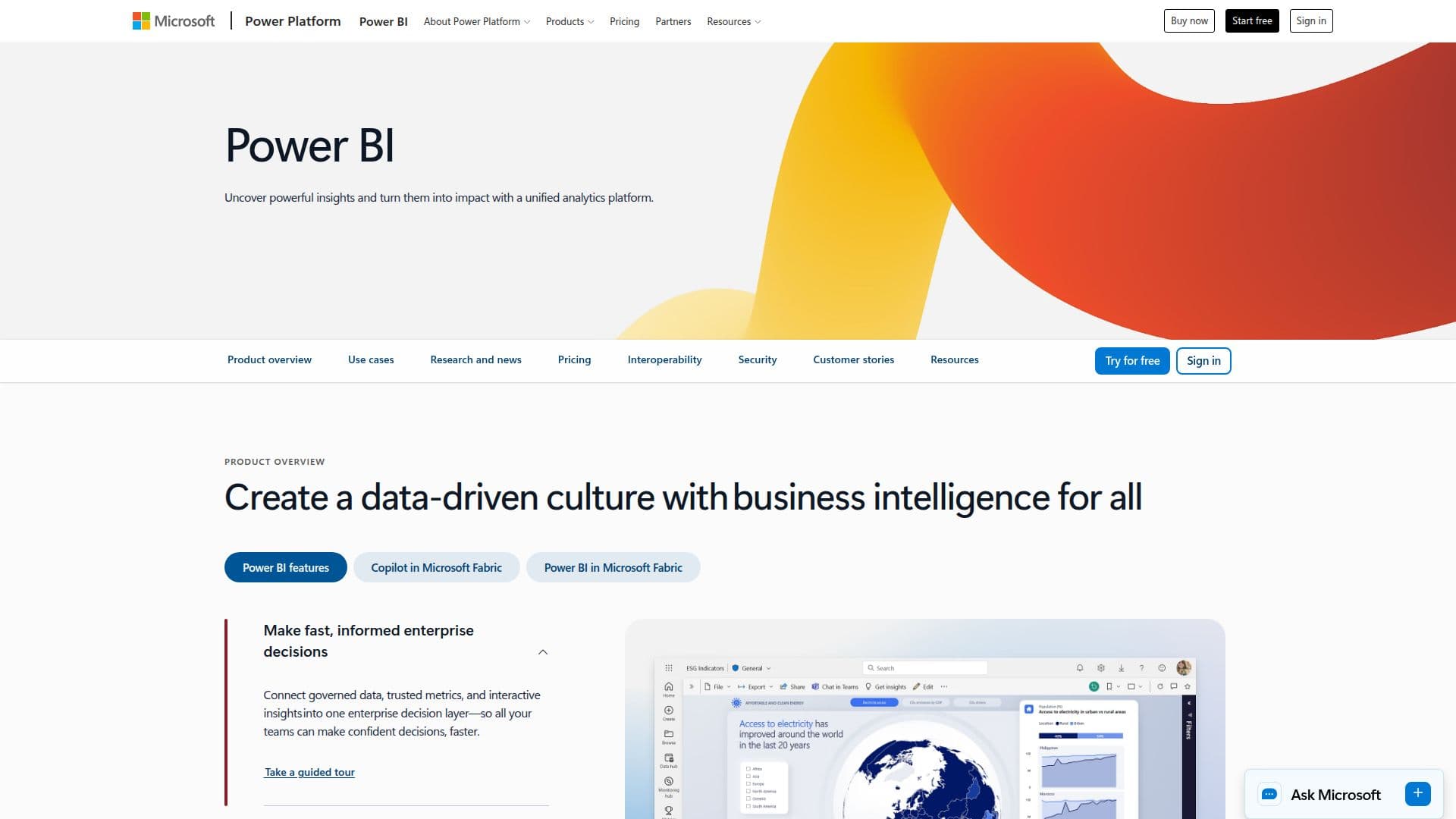 Captura de tela do Power BI