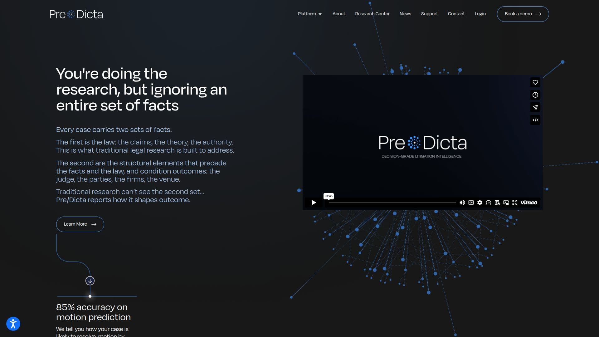 Pre/Dicta ذكاء التنبؤ في التقاضي screenshot