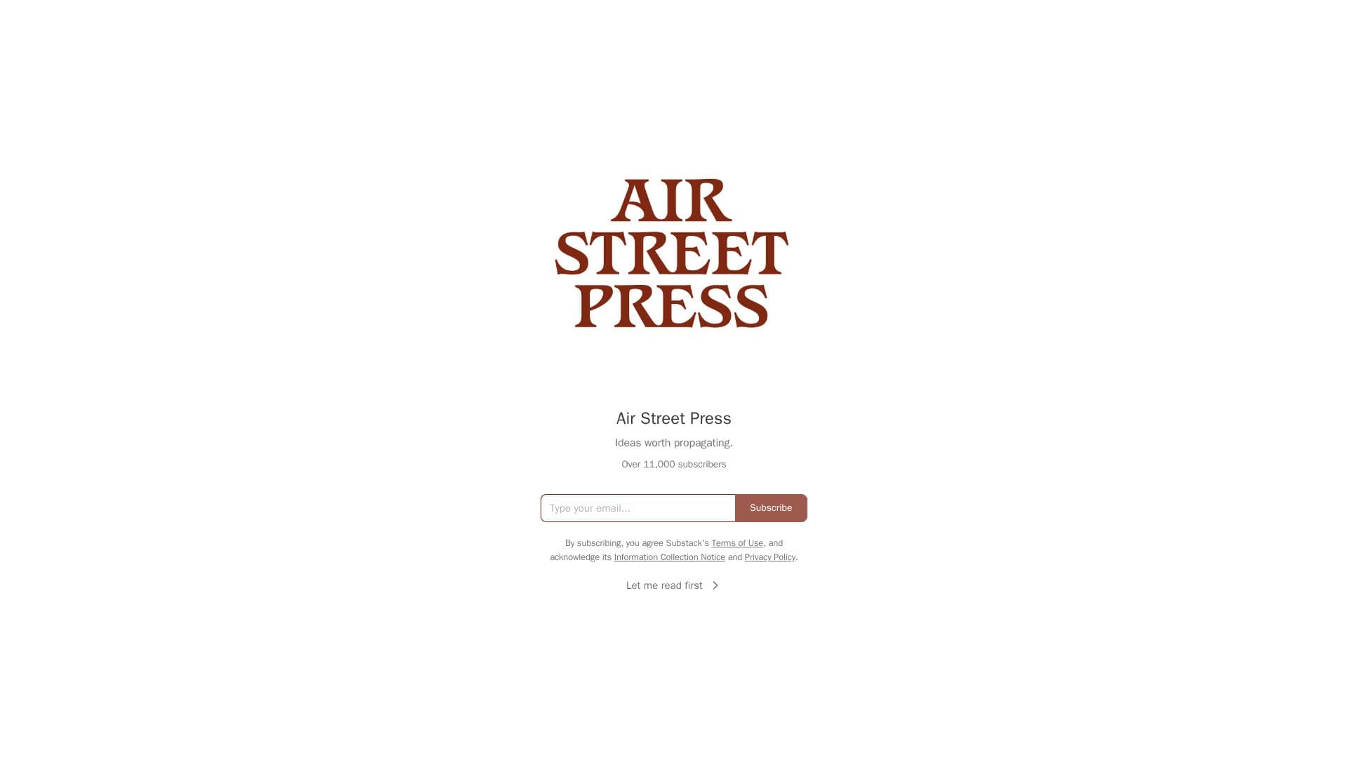 Air Street Press | Substack 스크린샷