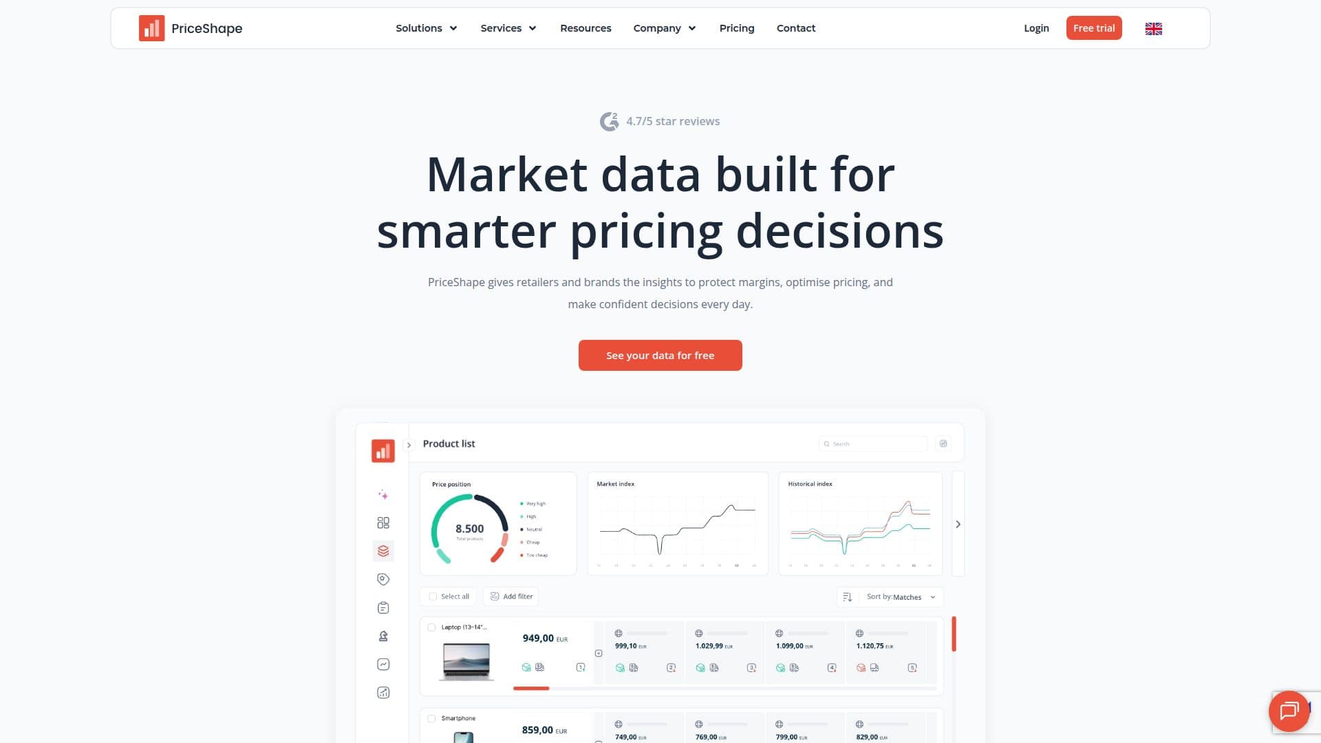 PriceShape - Pricing Intelligence Tool screenshot