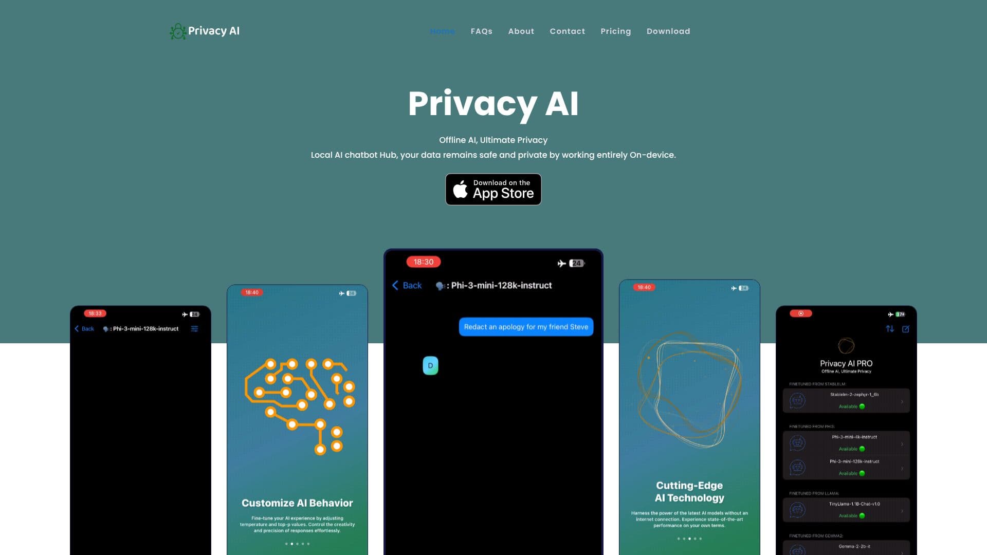 لقطة شاشة لـ تطبيق Privacy AI