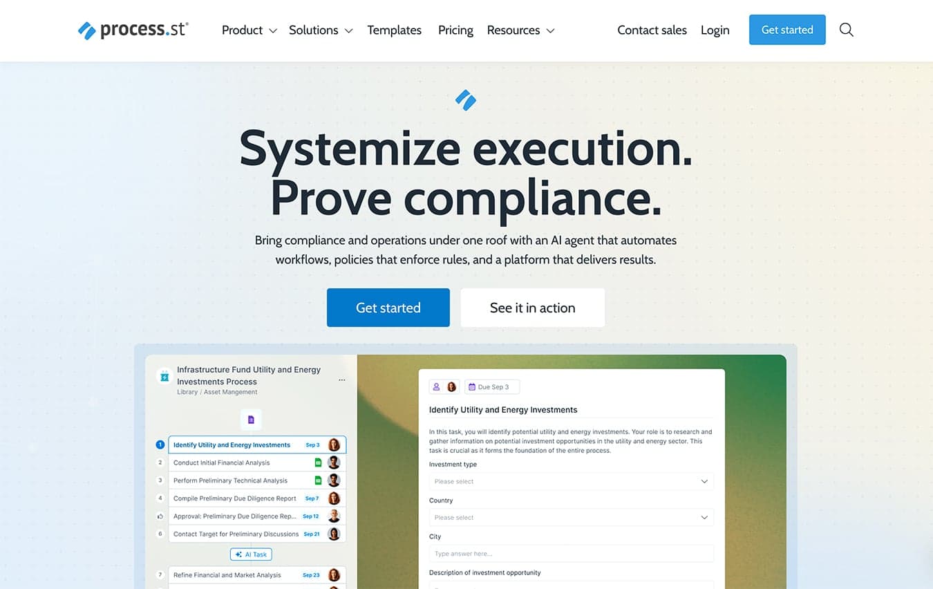 Process Street Compliance Platform screenshot
