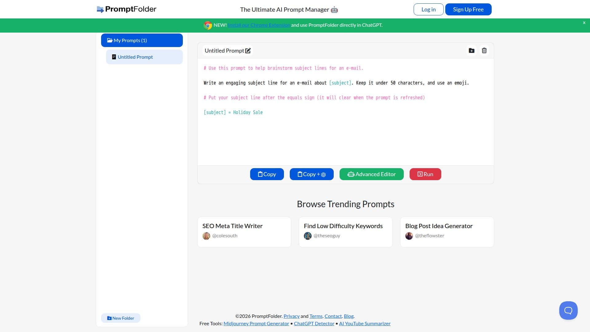 PromptFolder screenshot