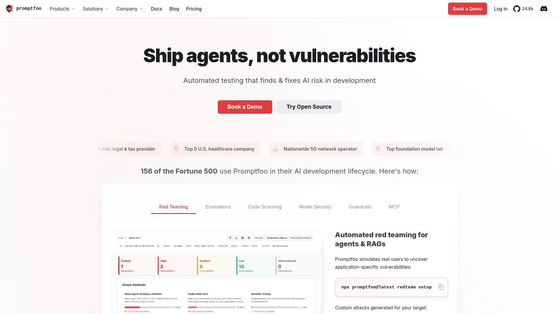 Promptfoo screenshot