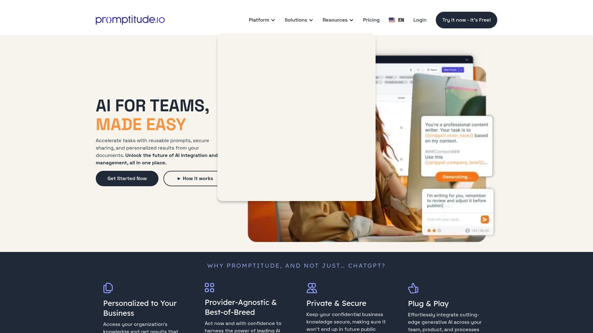 Promptitude.io 스크린샷