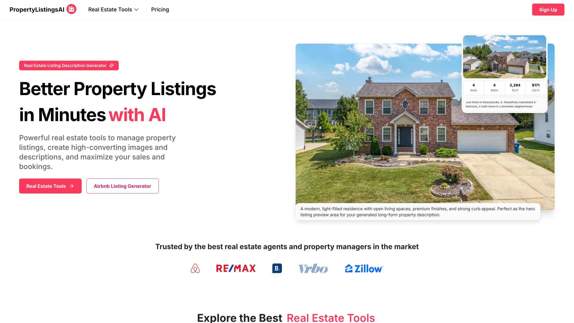 PropertyListingsAI 스크린샷