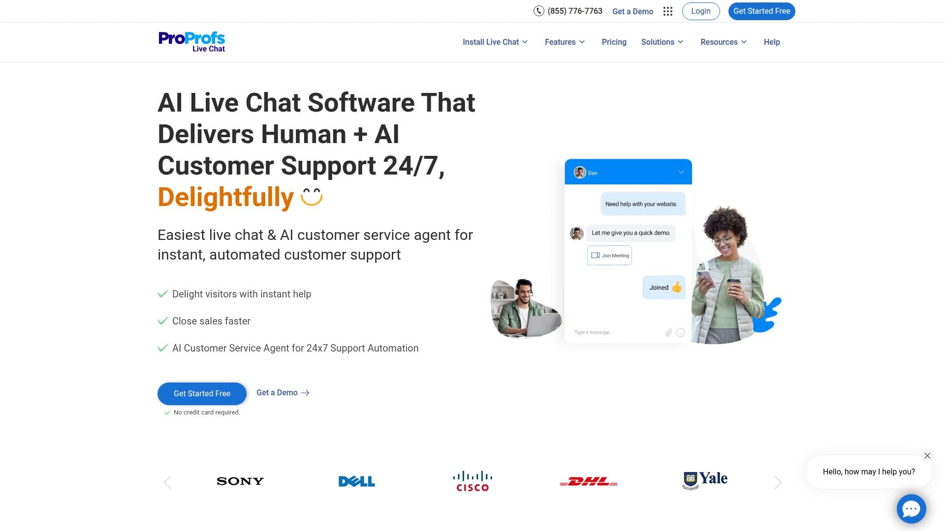 ProProfs Chat screenshot