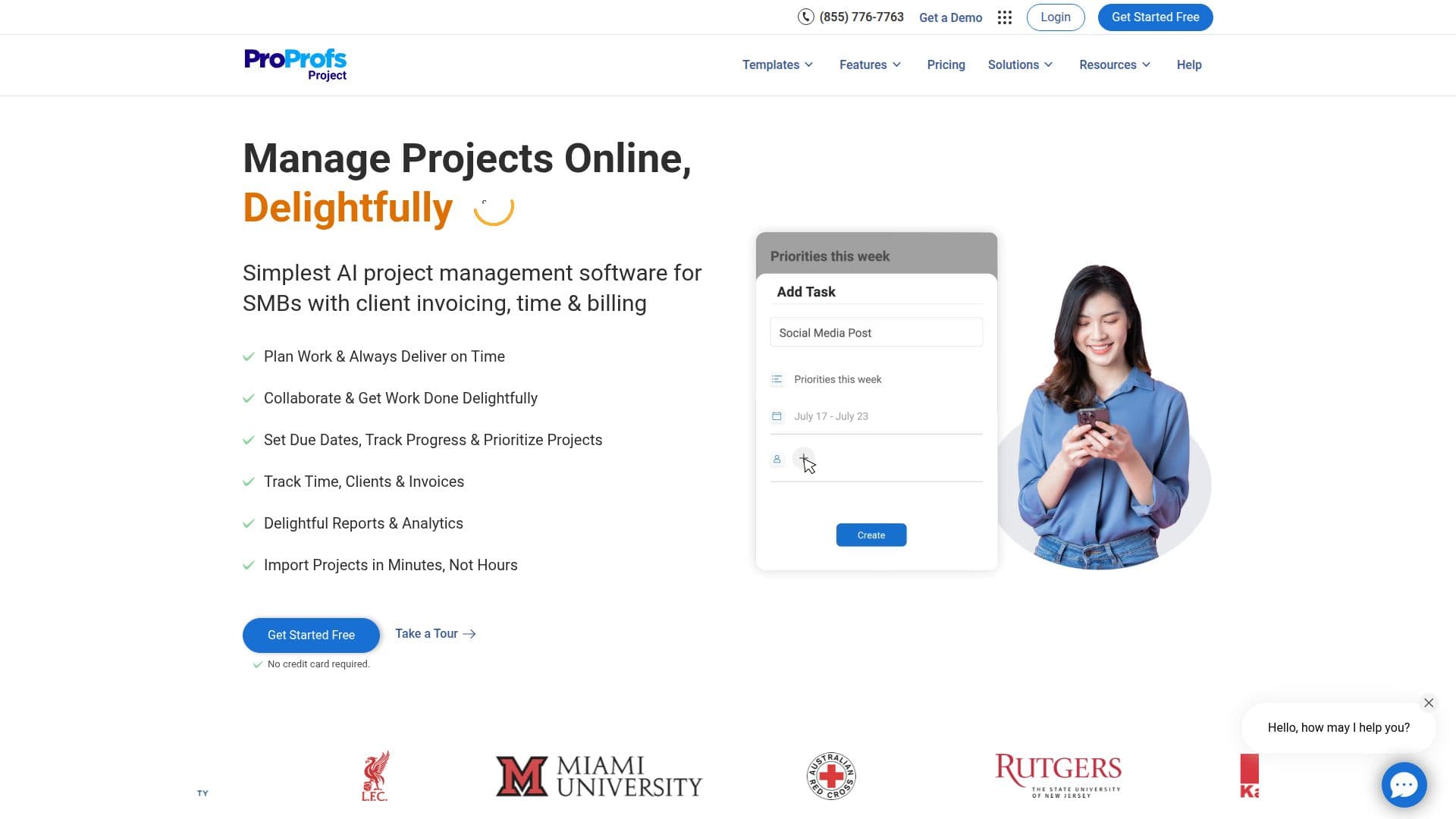 Logiciel de Gestion de Projets ProProfs screenshot