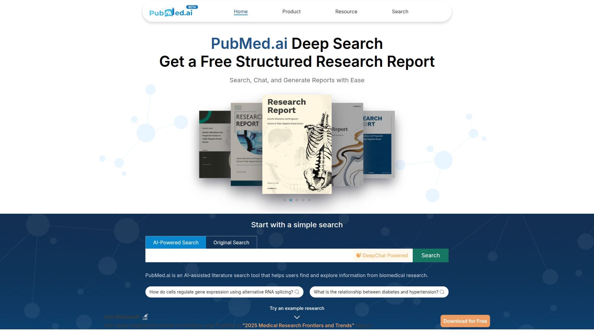 PubMed.ai – أداة البحث في الأدبيات الطبية المدعومة بالذكاء الاصطناعي screenshot