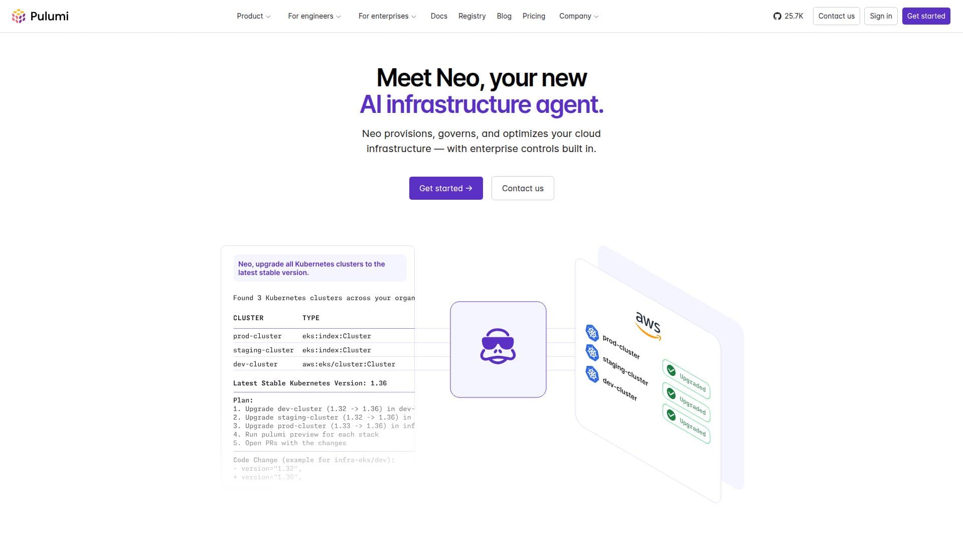 Screenshot von Pulumi Neo - KI-Infrastruktur-Agent