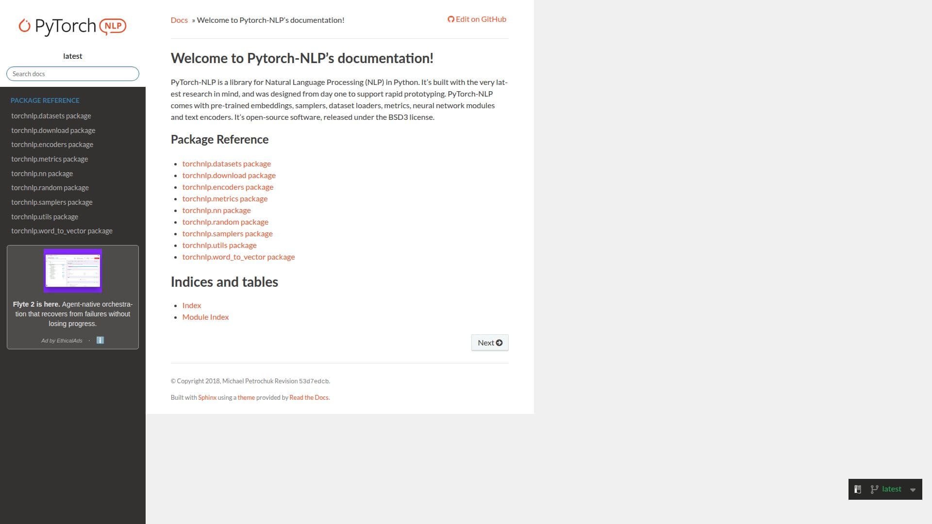 Screenshot von PyTorch-NLP