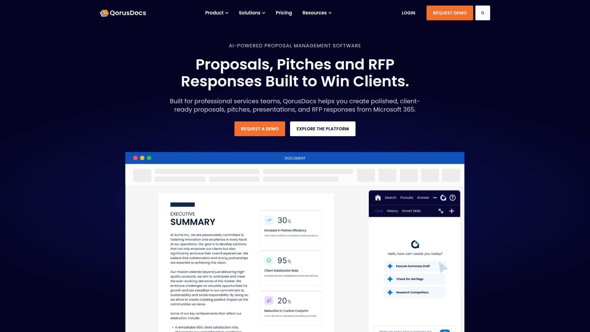 QorusDocs AI Proposal Software screenshot