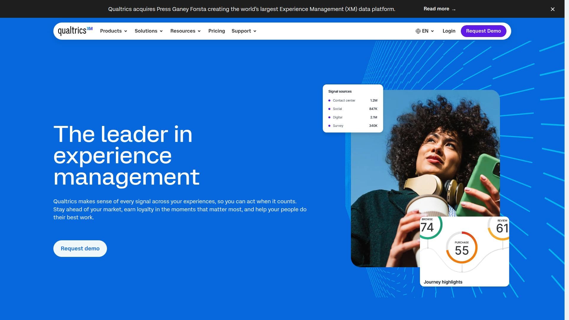 Скриншот Qualtrics XM