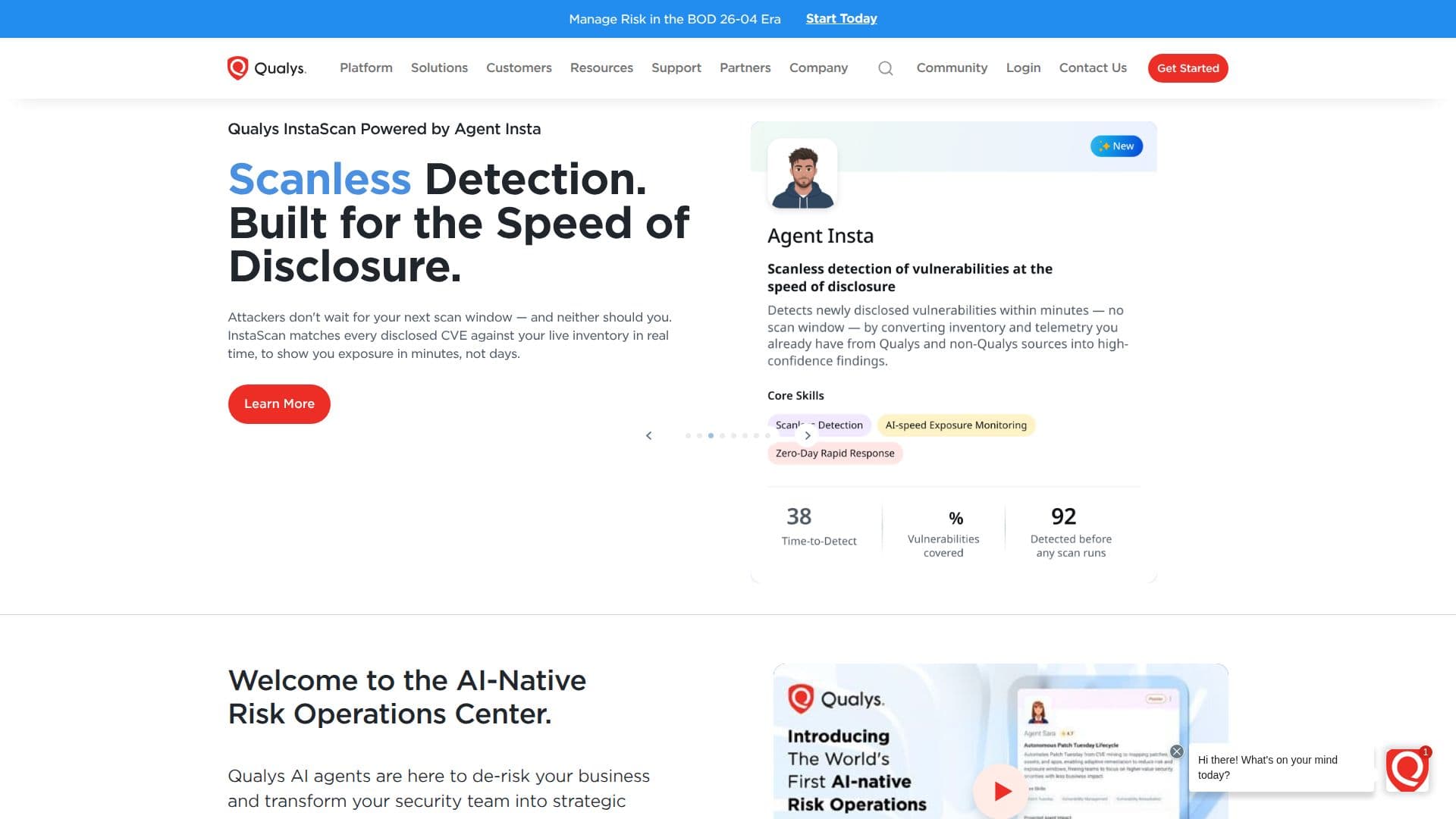 Qualys 사이버 보안 플랫폼 screenshot