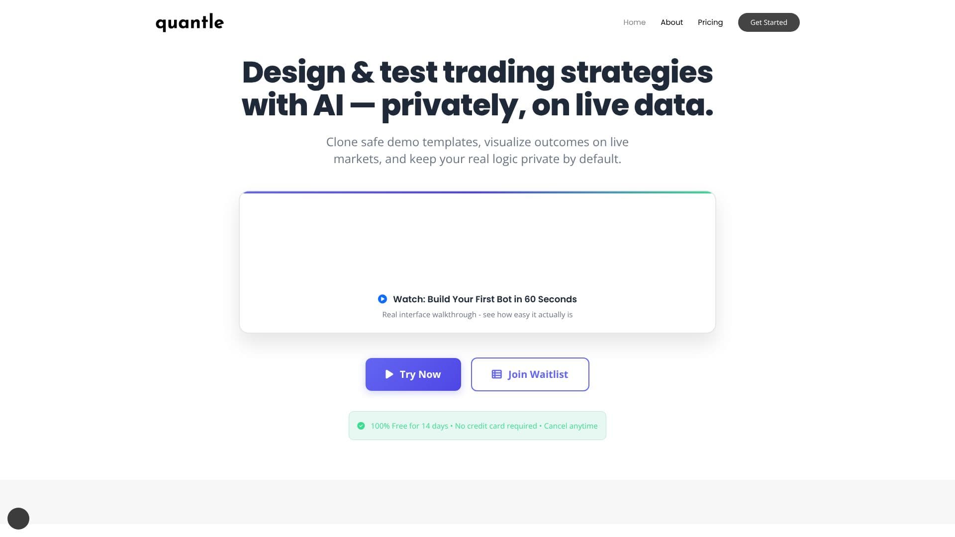 Screenshot von Quantle - No-Code Trading Bots