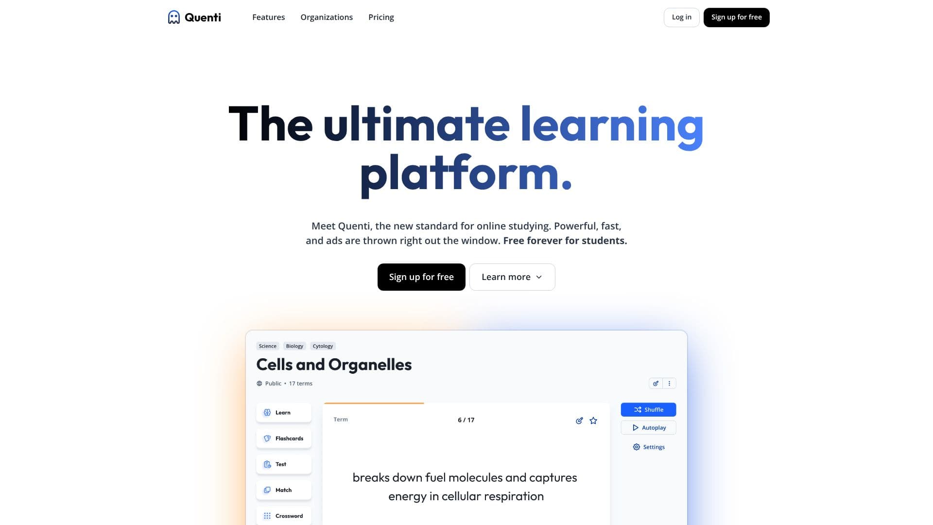 Quenti Learning Platform screenshot