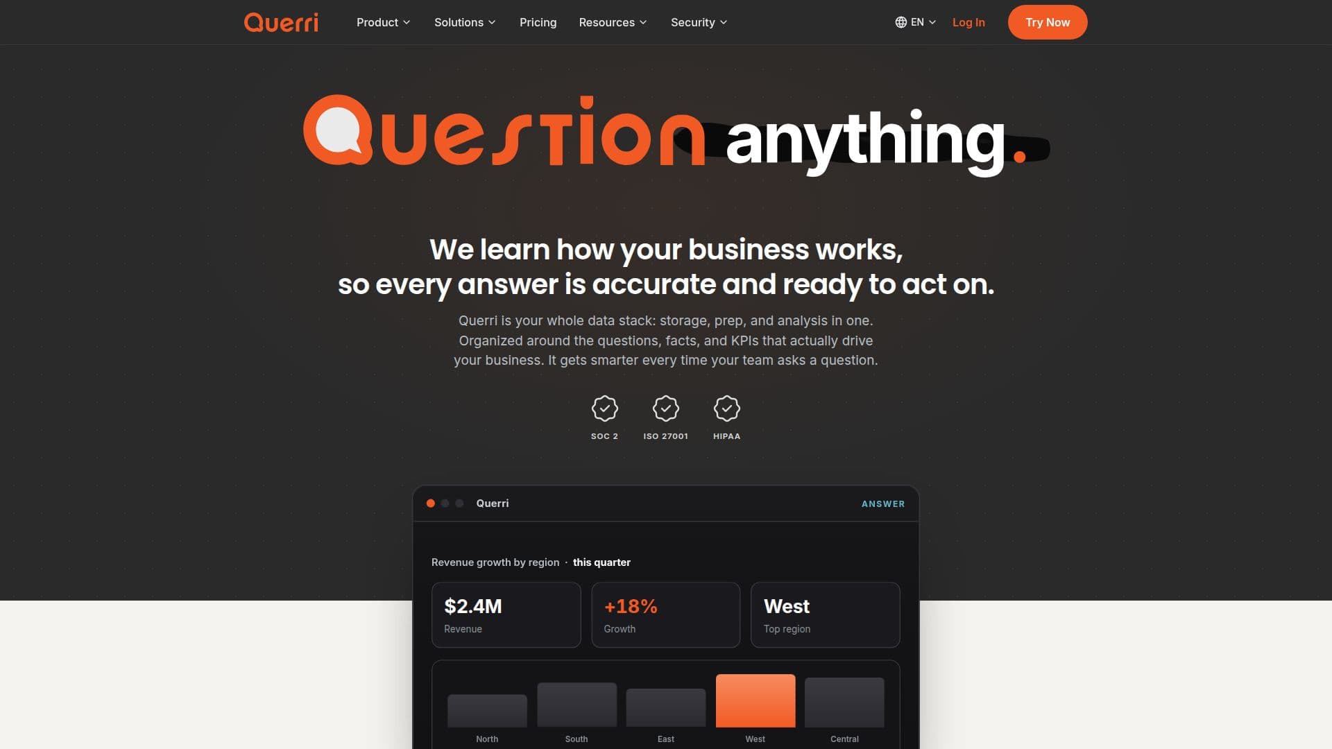 Querri AI Data Analyst screenshot