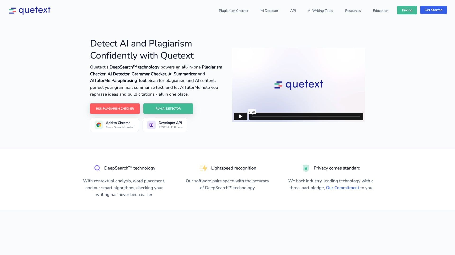 Quetext Plagiarism Checker & AI Detector screenshot