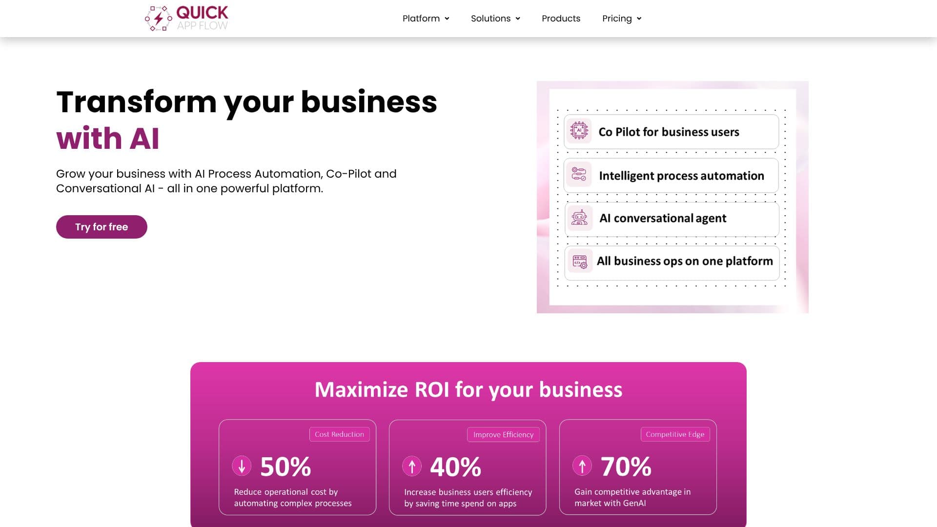 QuickAppFlow Enterprise Applications screenshot