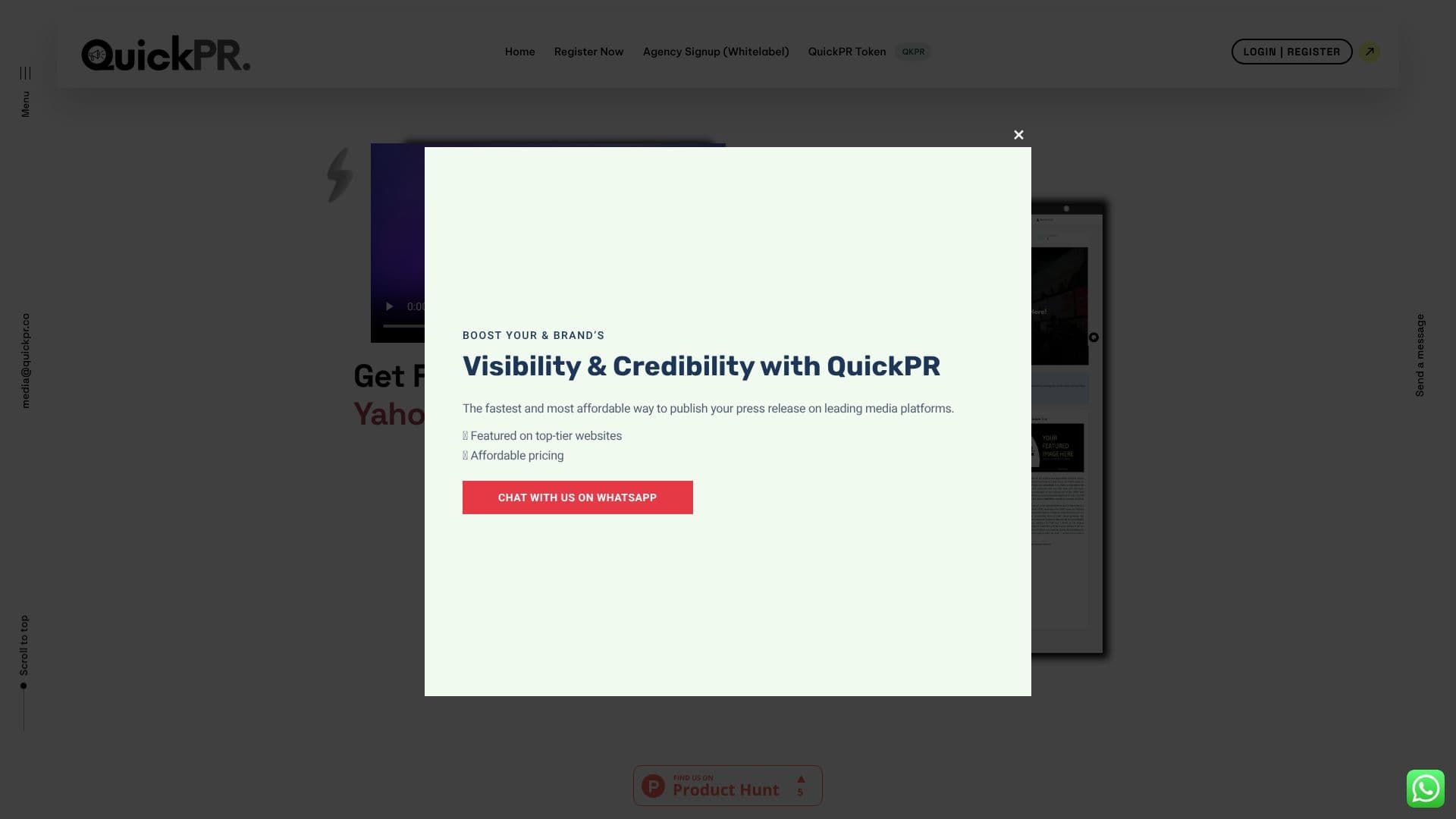 Tangkapan layar QuickPR Digital PR
