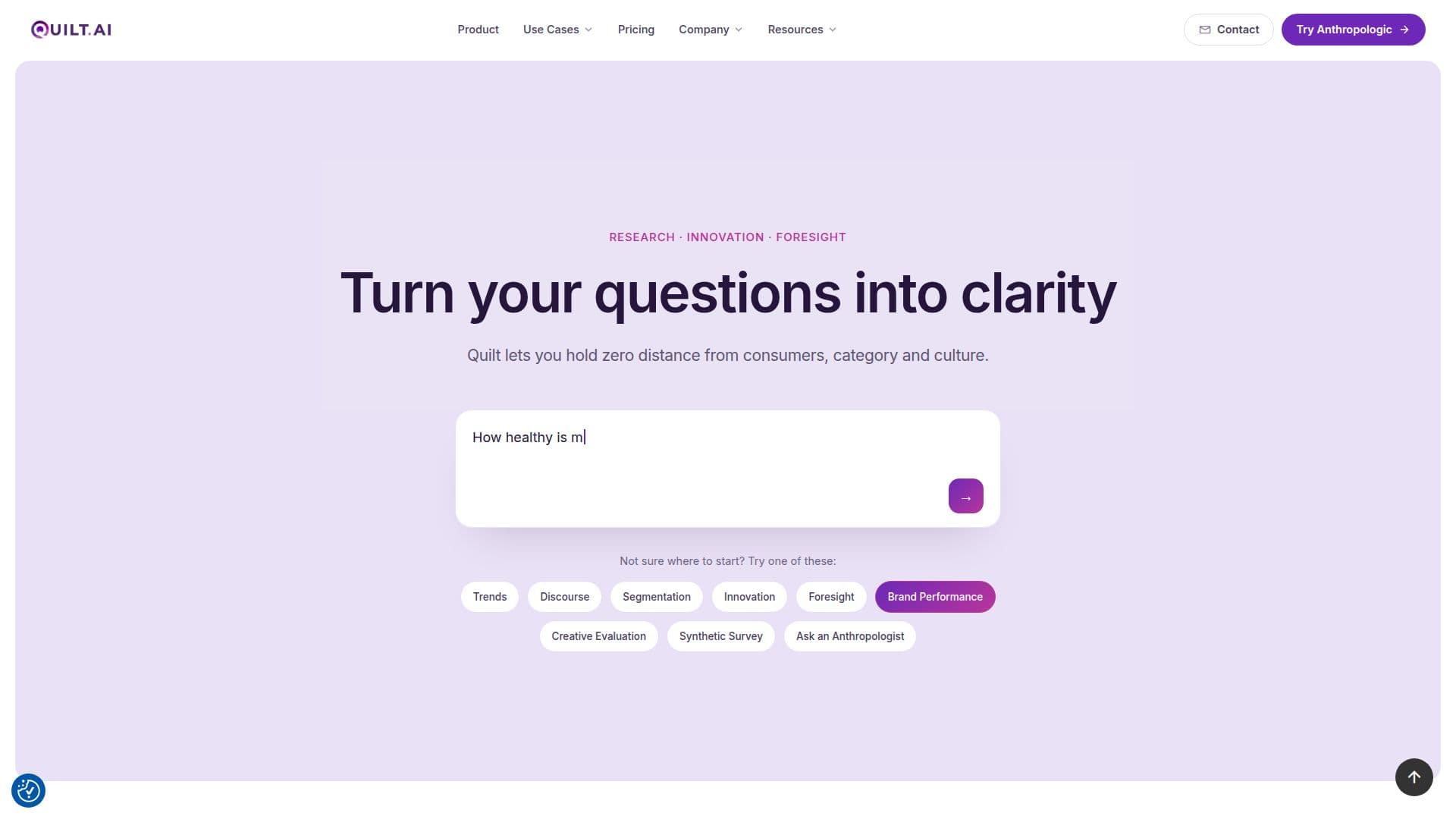 Platform Wawasan Quilt.AI screenshot