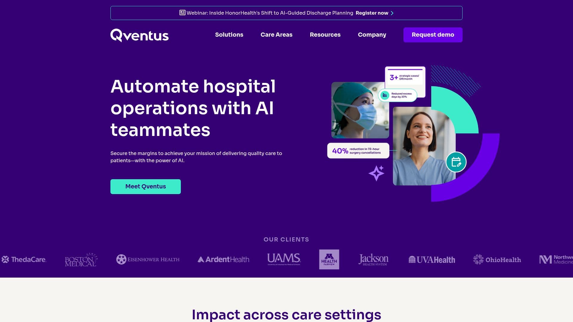 Qventus AI Hospital Operations screenshot