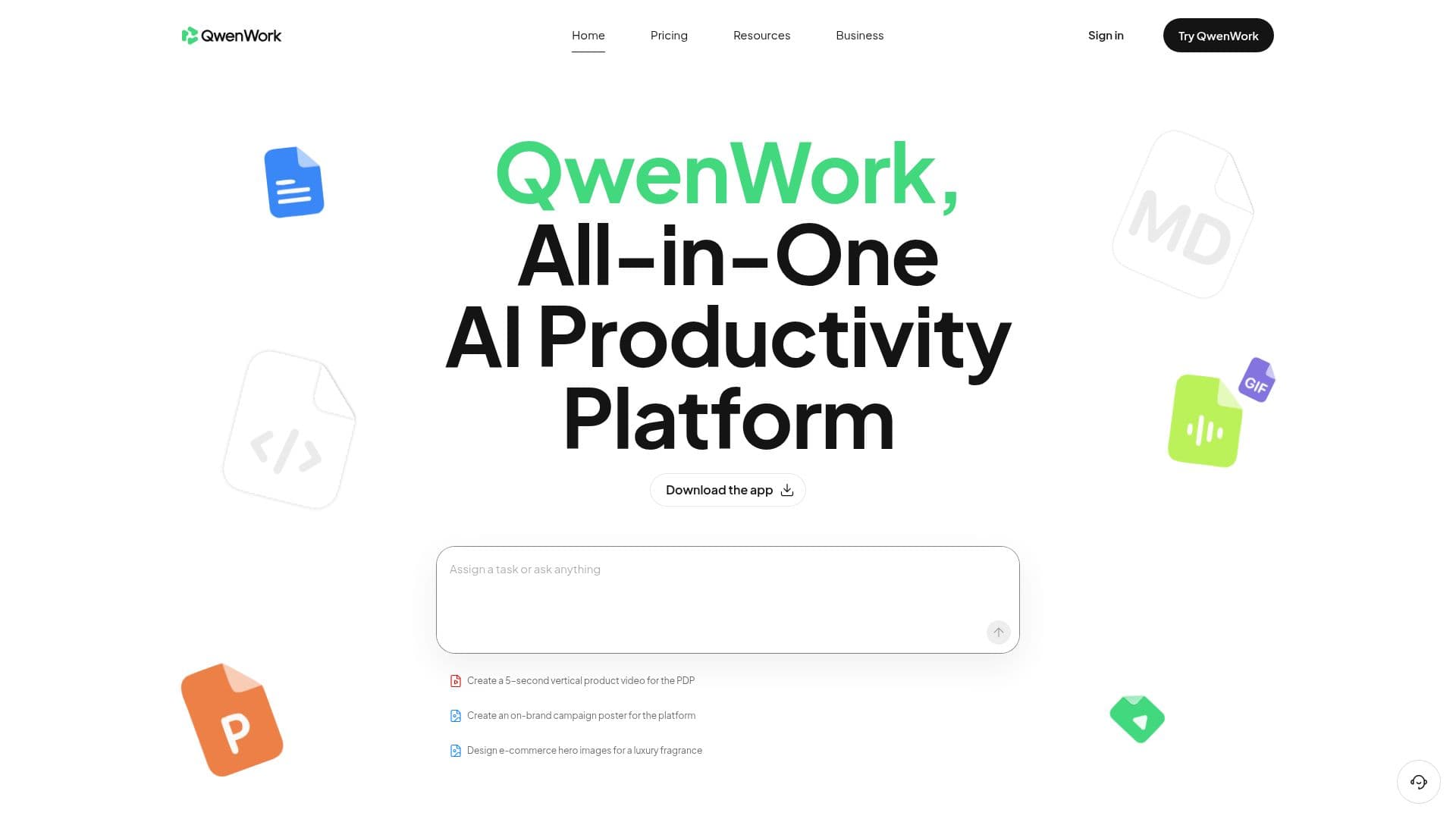 لقطة شاشة لـ QwenWork