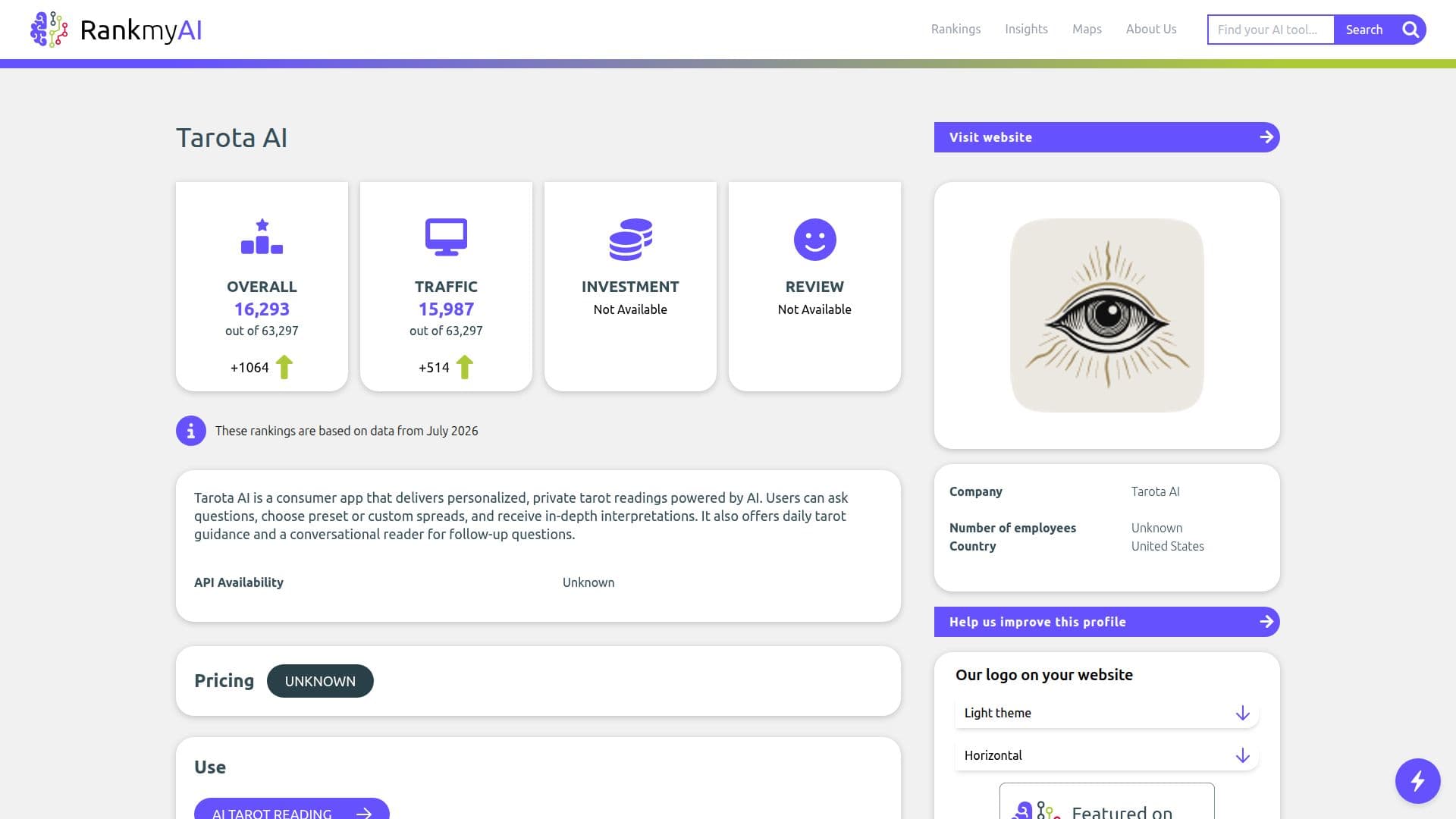 Tarota AI Beliebtheit screenshot